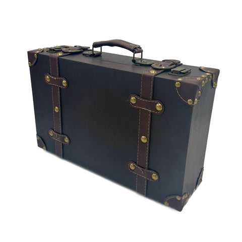 Dark Brown Leather Suitcase