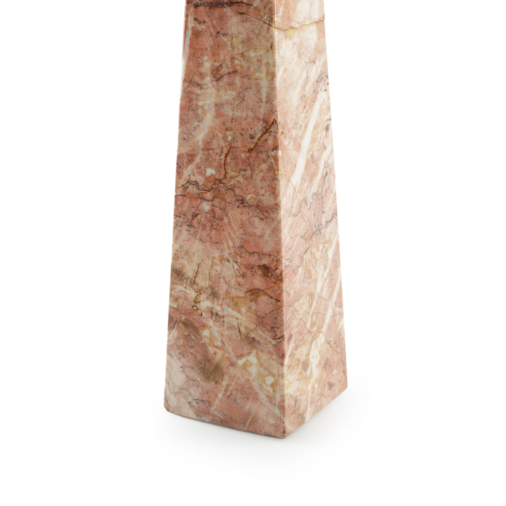 Pink and Brown Marble Decorative Obelisk