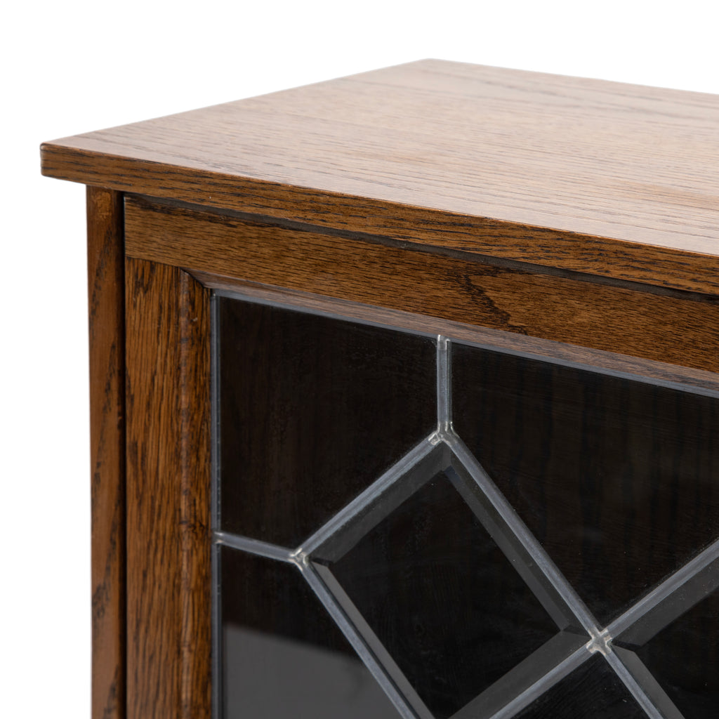 Four-Tier Brown Oak Barrister Bookcase