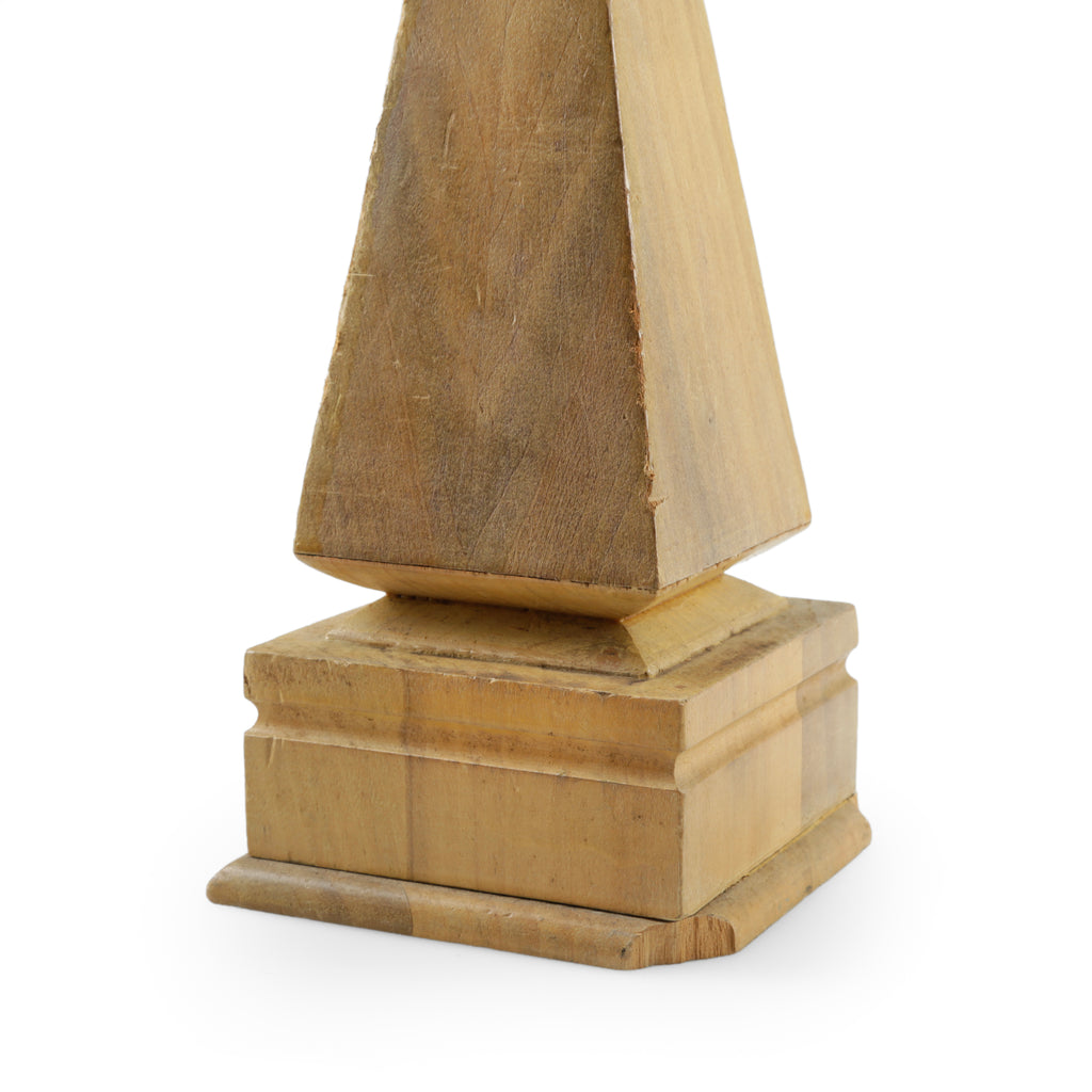Natural Wood Pyramids with Tiered Bases