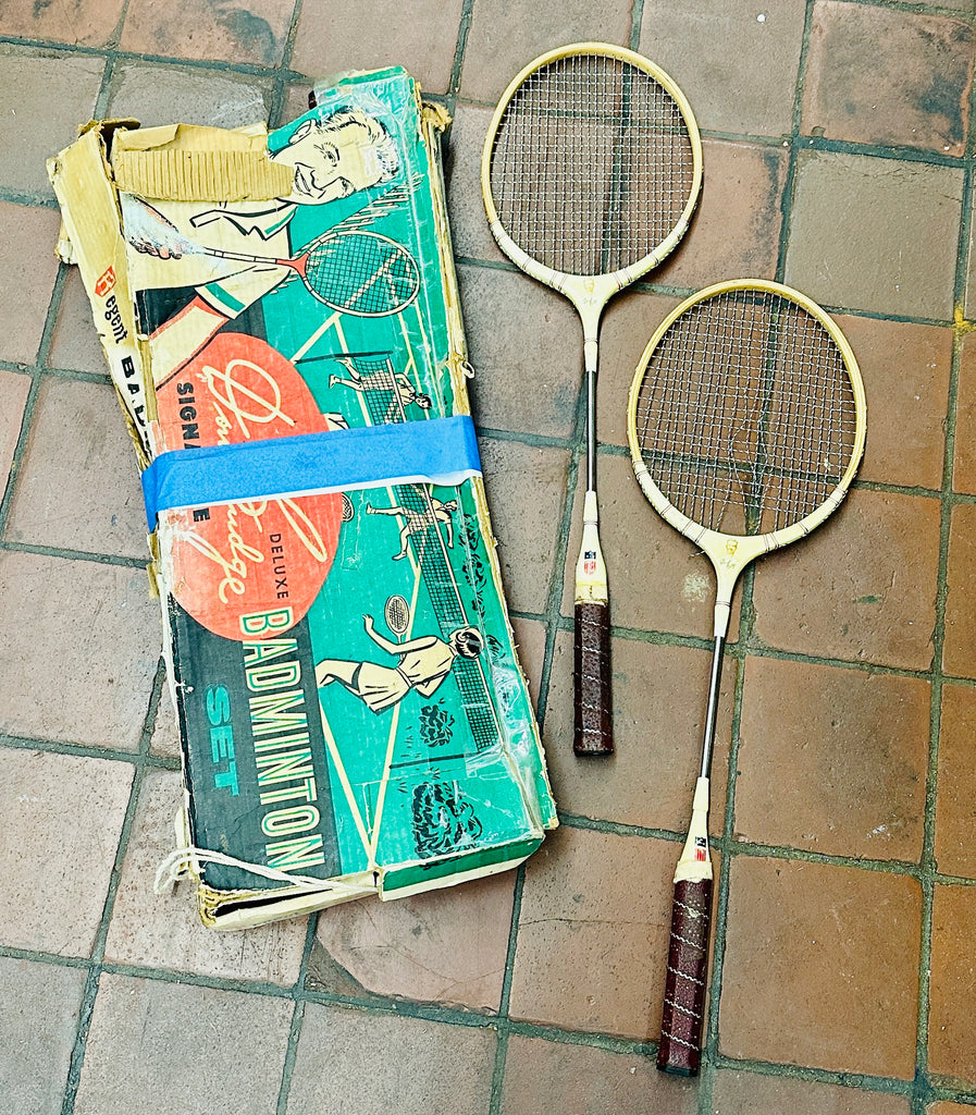 Vintage Don Budge Signature Deluxe Badminton Racket Set