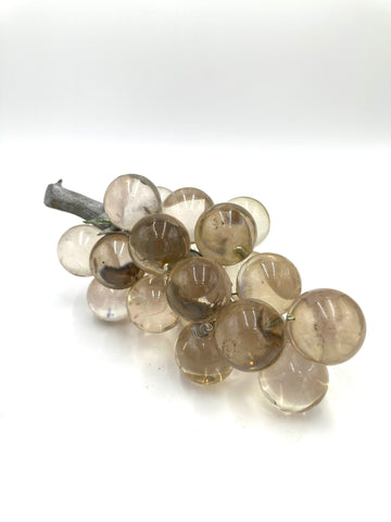Translucent Amber Glass Grape Cluster with Faux Wood Stem