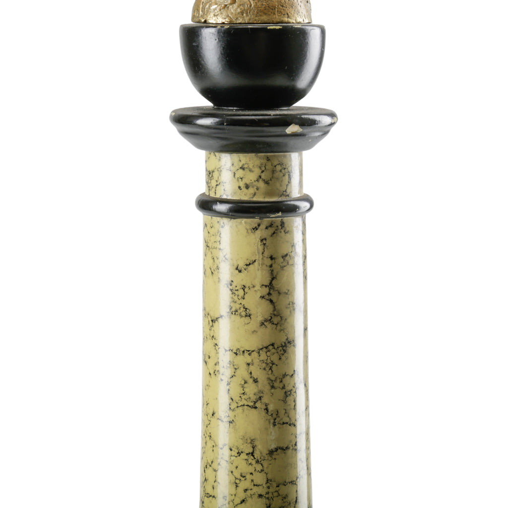 Marble and Black Decorative Pillar (Brass Eagle/Sphere)