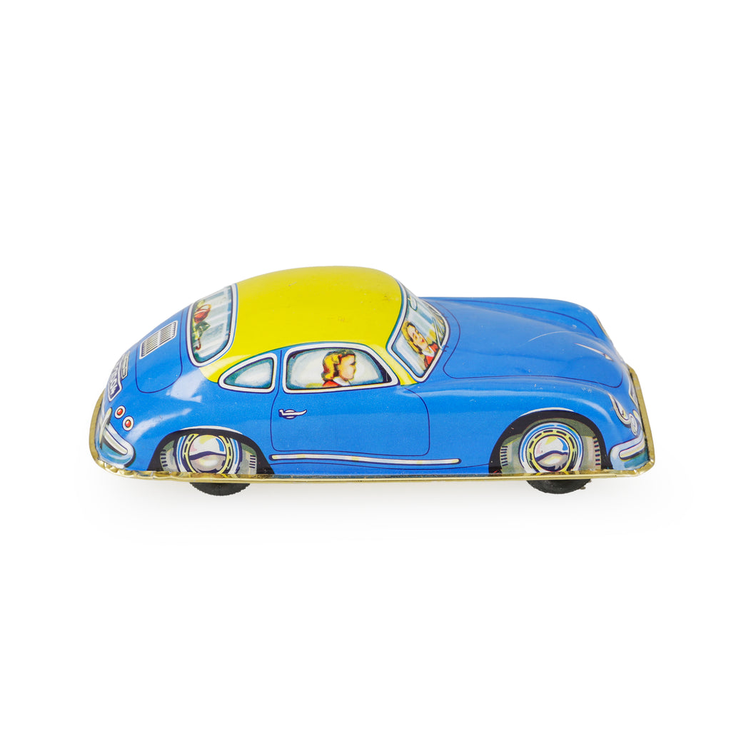 Blue and Yellow Tin Toy Cars