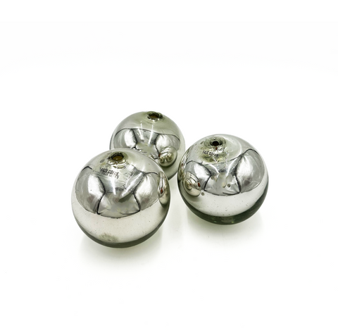 Distressed Silver Mercury Glass Decorative Spheres (Set of 3)
