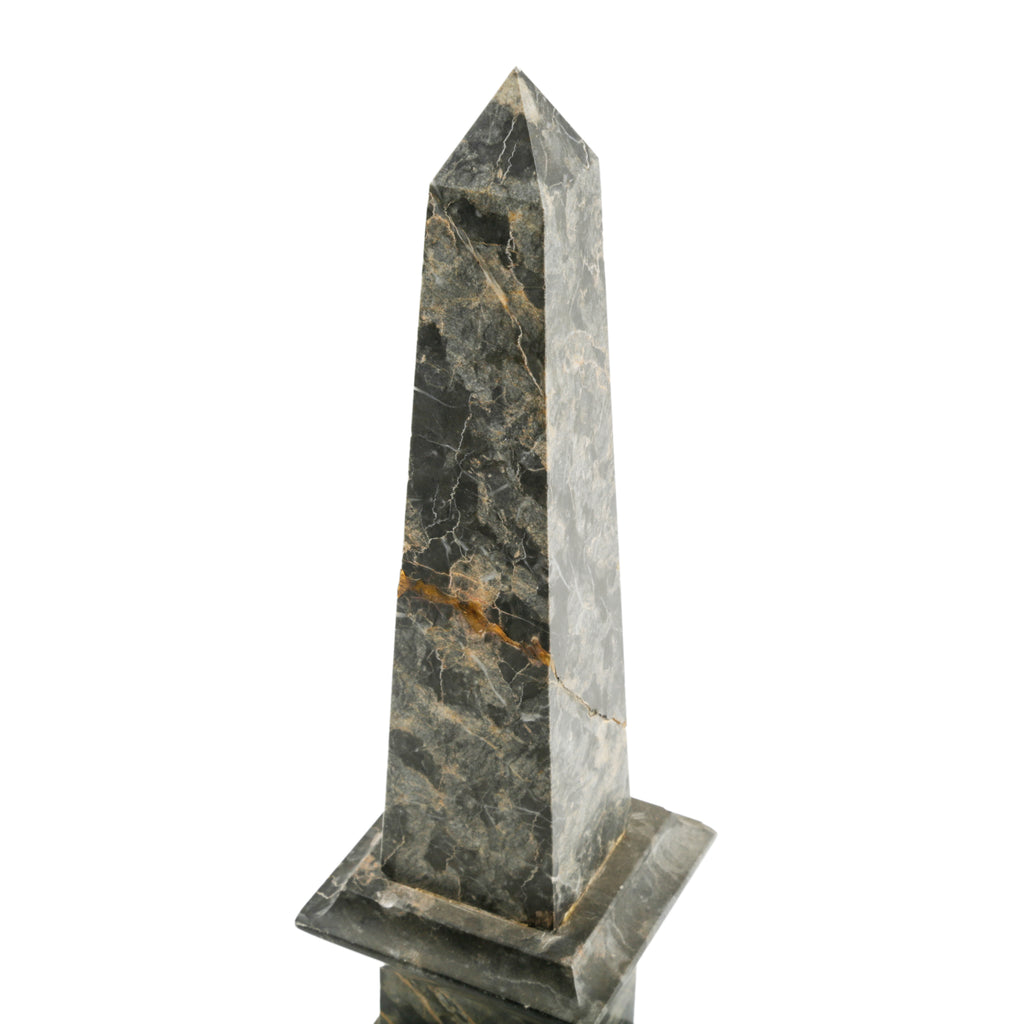 Green and Gold Marble Obelisk