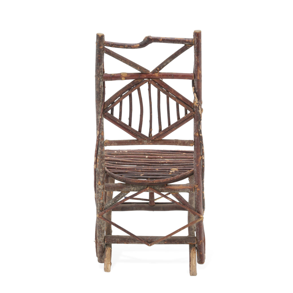 Dark Brown Rustic Twig Armchairs