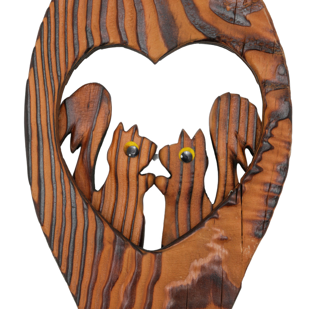 Wood Squirrel Heart Wall Art