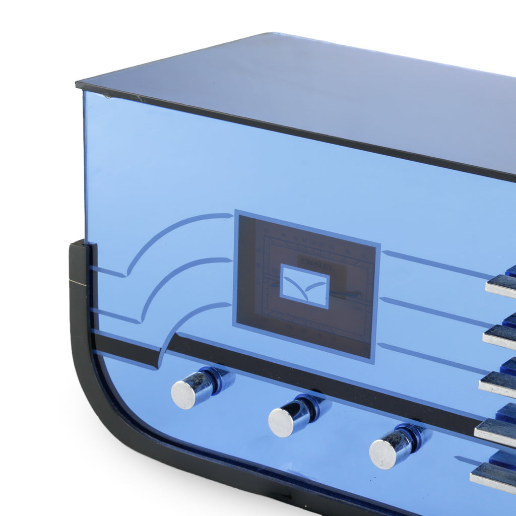 Blue and Chrome Tabletop Radio