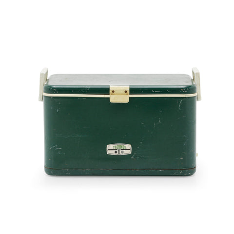Forest Green Metal Thermos Brand Cooler