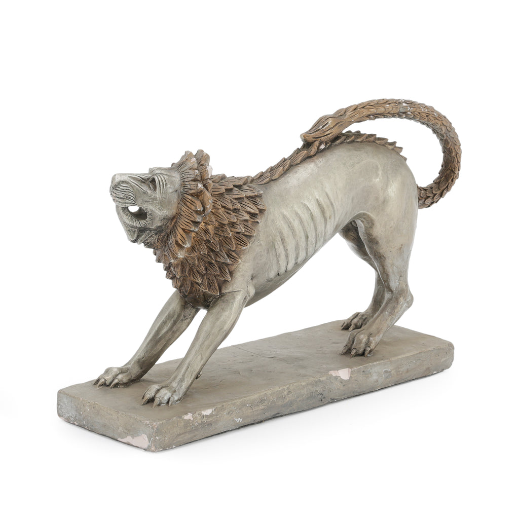 Silver & Bronze Mythological Lion Sculpture