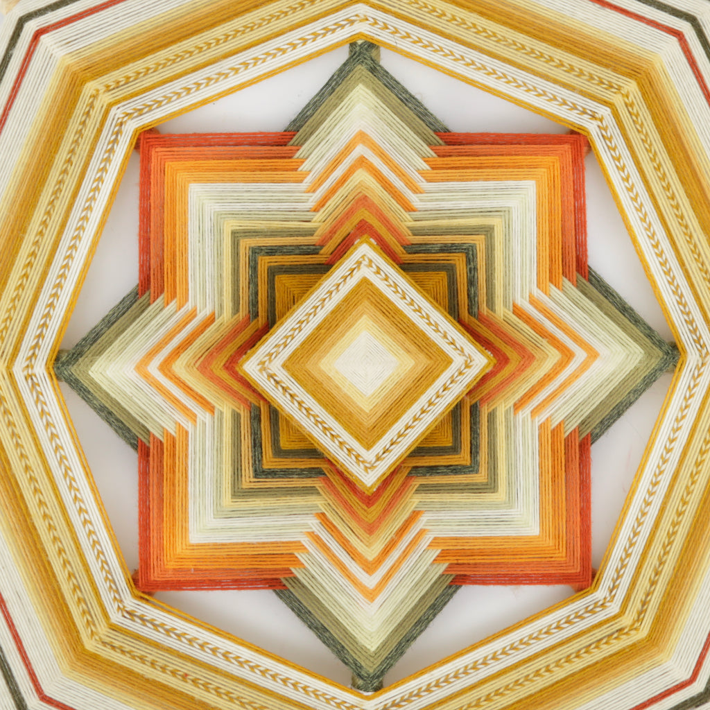 Multi-Color Yarn and Wood Octagonal Mandala