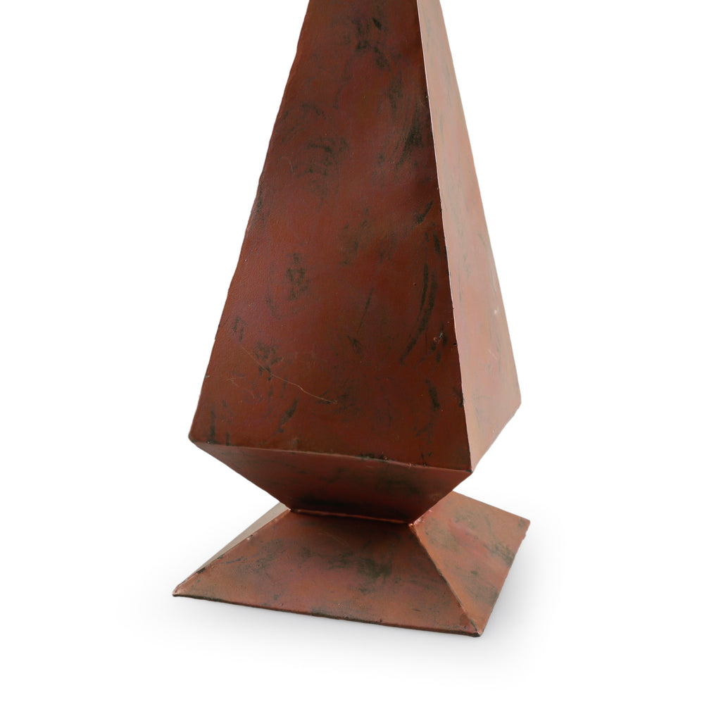 Oxidized Copper Geometric Decorative Finial / Obelisk