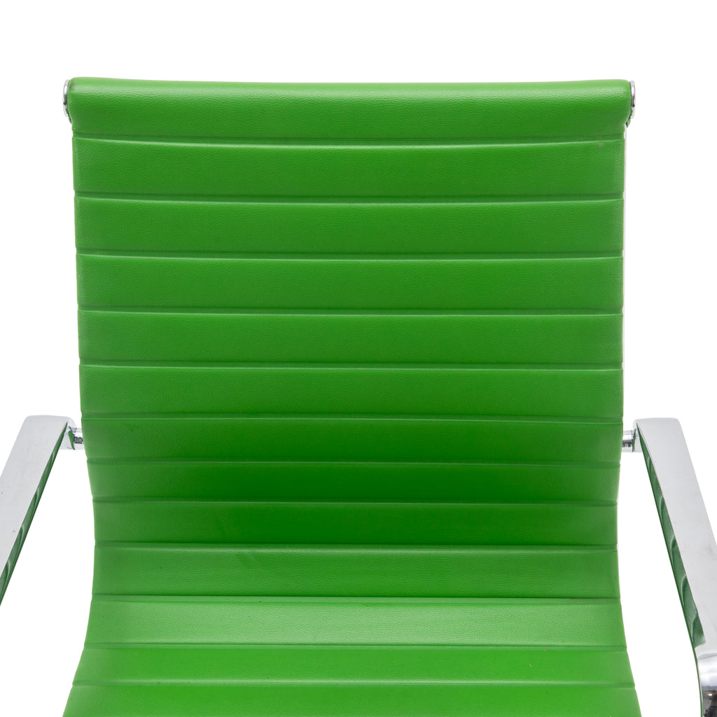 Green and Chrome Swivel Office Chair