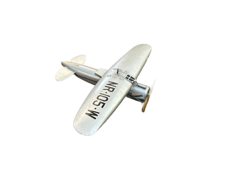 Silver Metal Vintage Model Airplane with NR-105-W Decal and Brass Propeller
