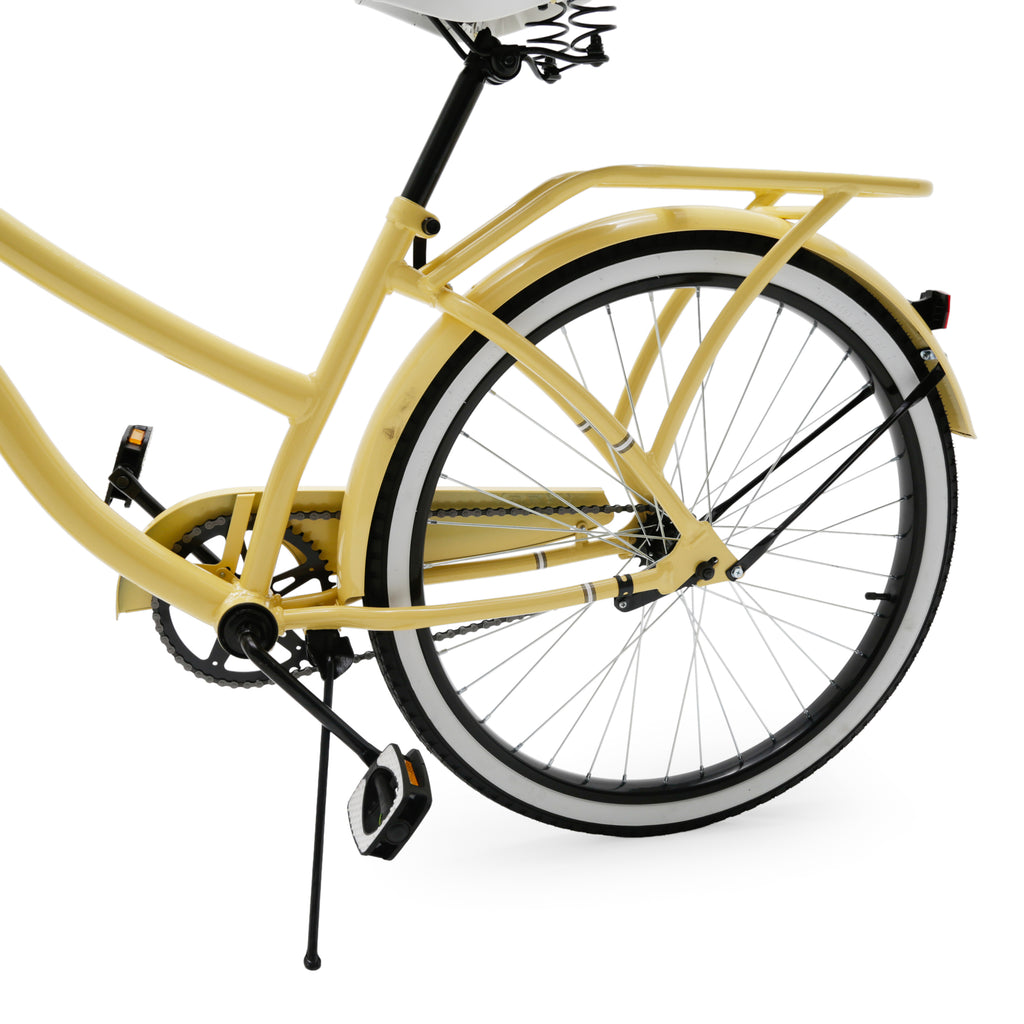 Pale Yellow Metal Cruiser Bicycle