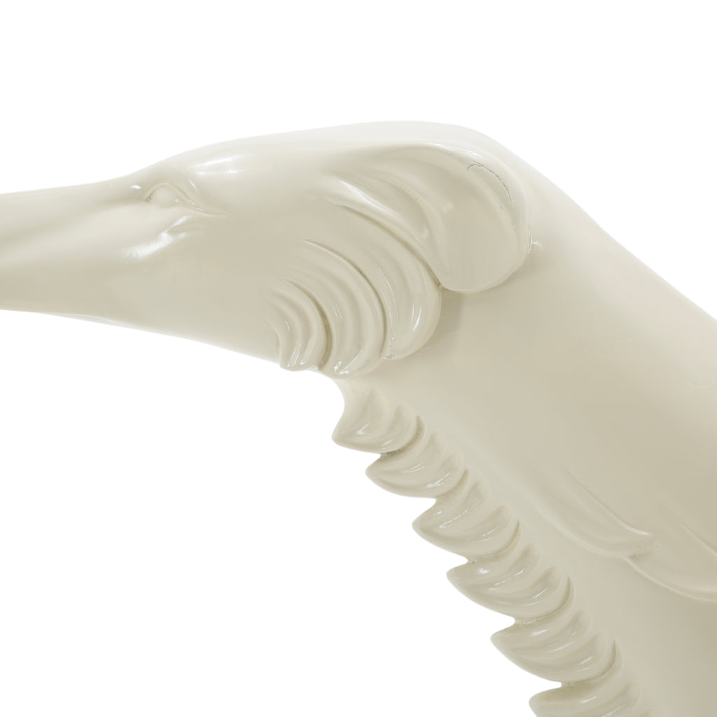 Cream Borzoi/Greyhound Dog Sculpture