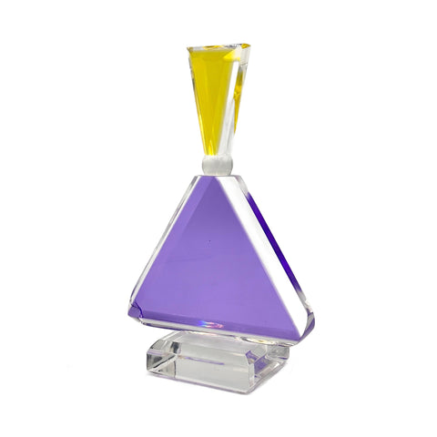 Geometric Purple and Yellow Acrylic Sculpture