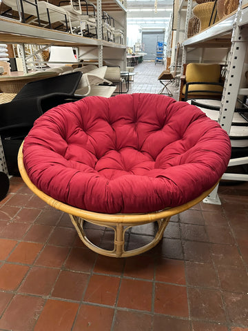 Crimson Red Rattan Papasan Chair