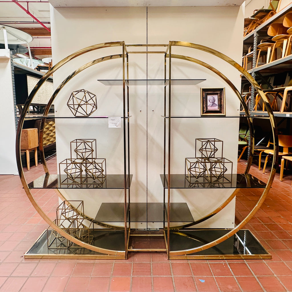 Gold & Glass Circular Display Shelf