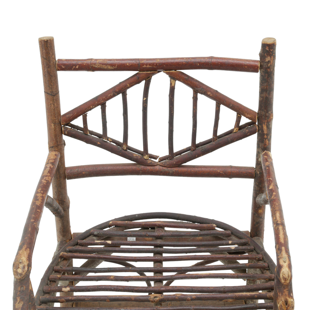 Dark Brown Rustic Twig Armchairs