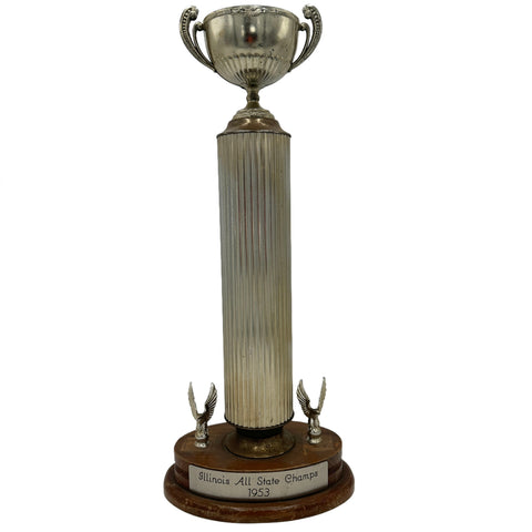 Silver Metal & Dark Wood Trophy
