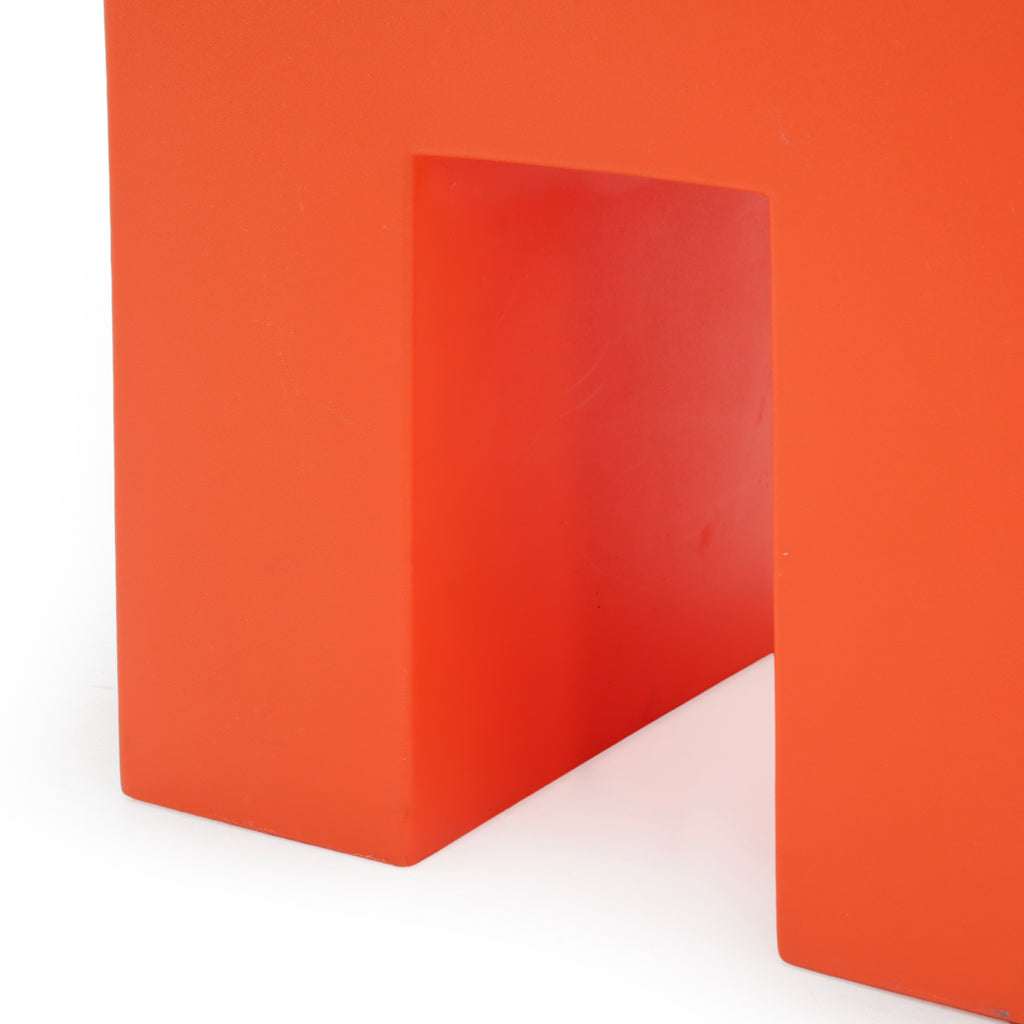 Yellow & Orange Minimalist Geometric Block Stool