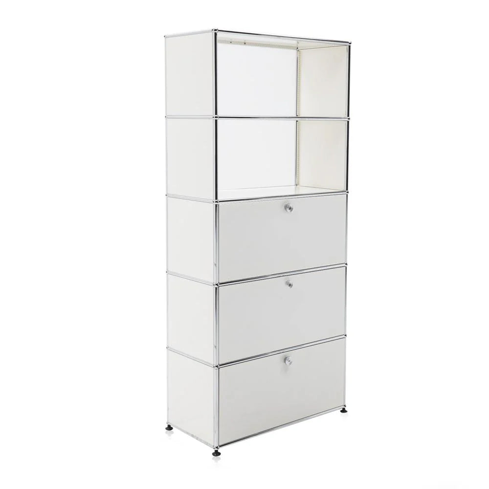 3-Drawer USM Haller Shelving Unit - White