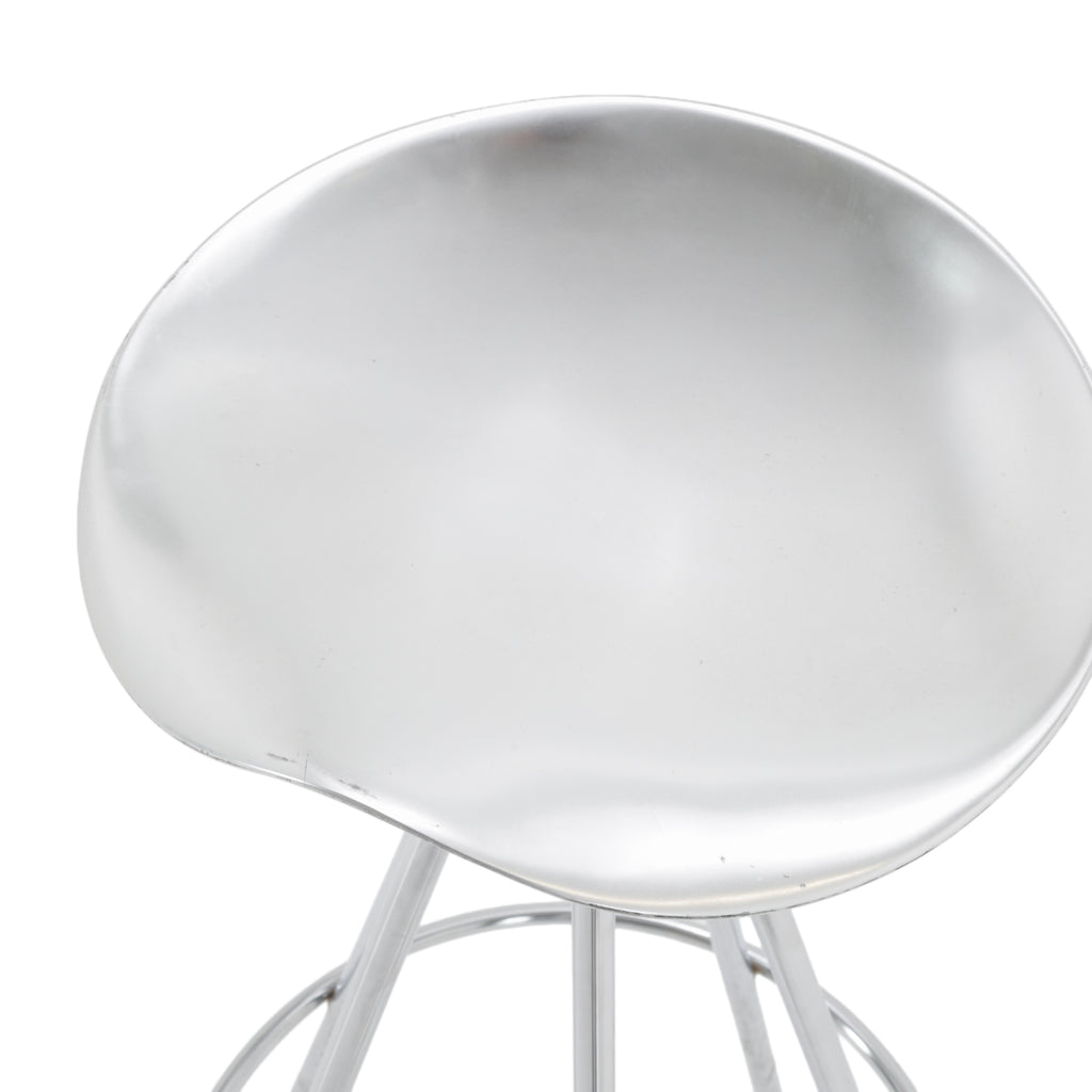 Silver/Chrome Saddle Bar Stools
