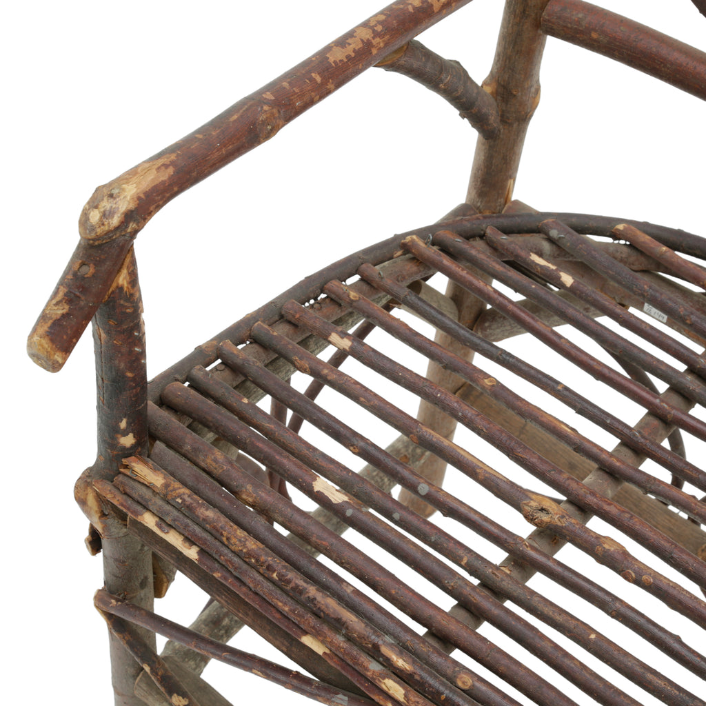 Dark Brown Rustic Twig Armchairs