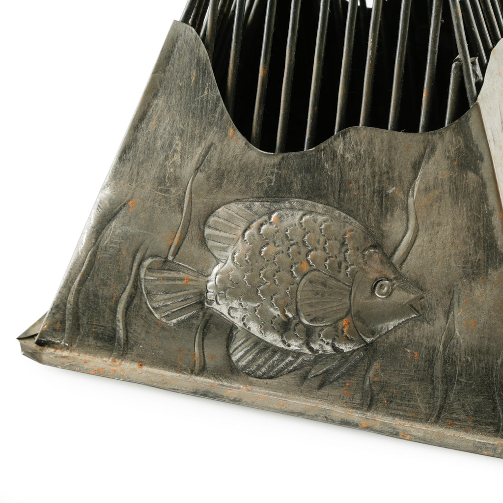 Fish Embossed Silver Metal Pyramids