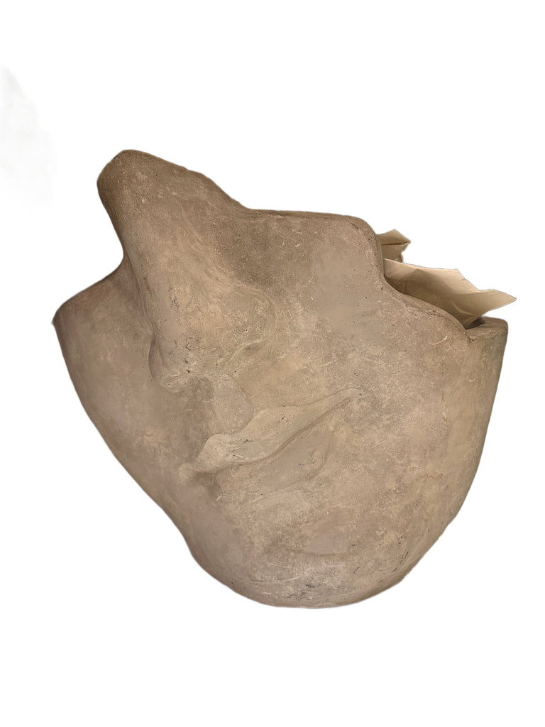 Half Face Stone Sculpture / Pot