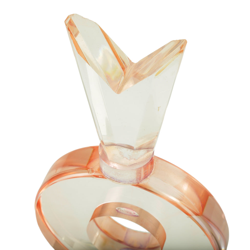 Clear and Salmon Pink Acrylic Sculpture