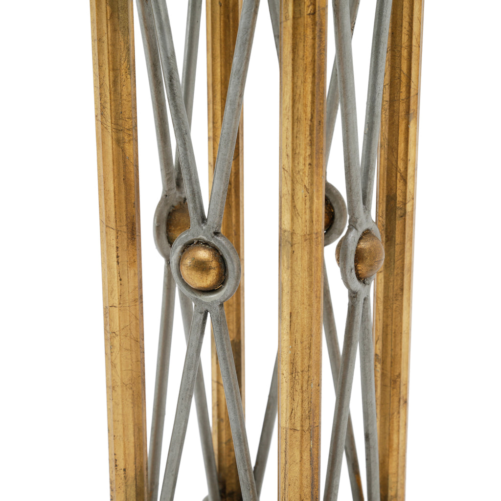Pair of Gilded Wood and Metal Candle Holders