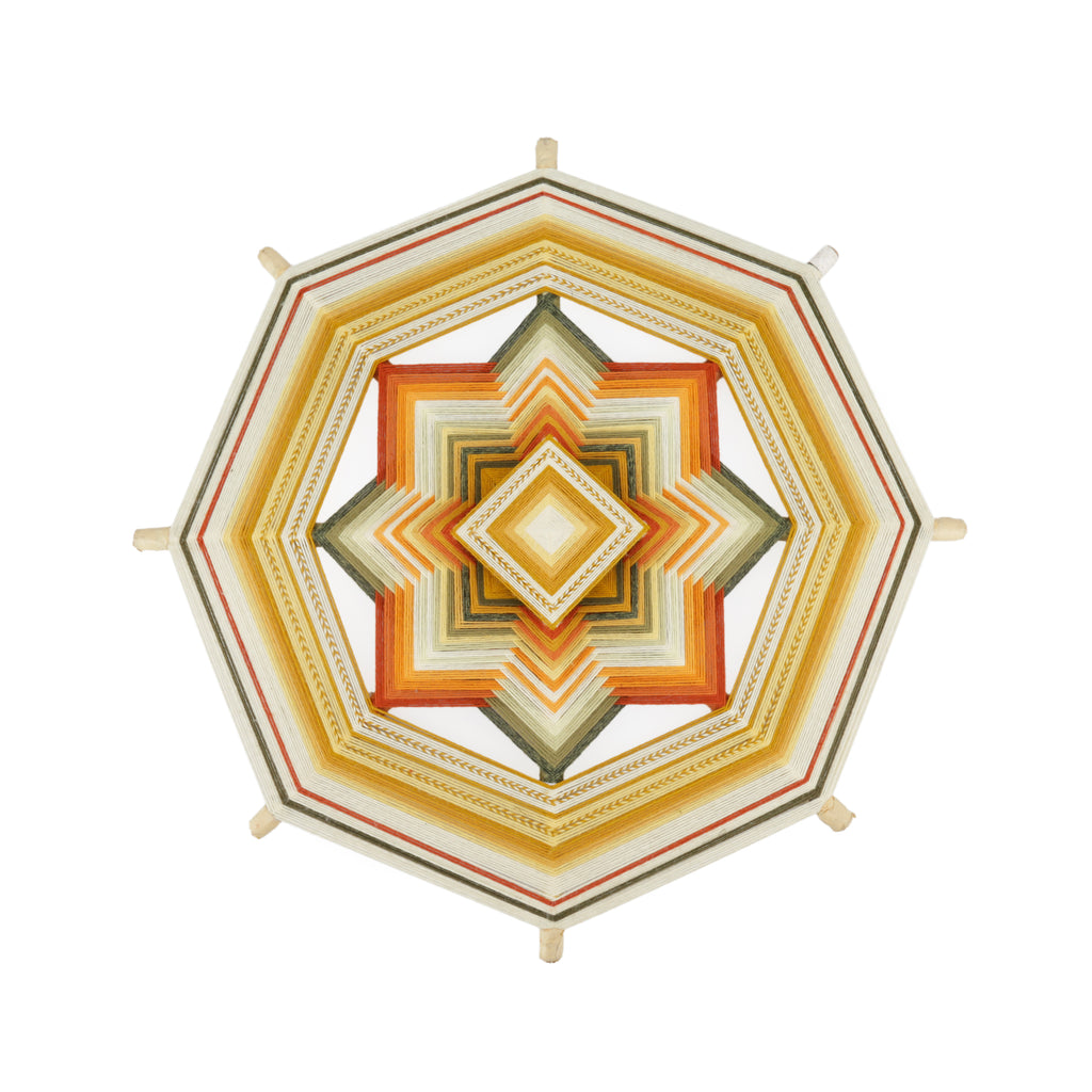 Multi-Color Yarn and Wood Octagonal Mandala