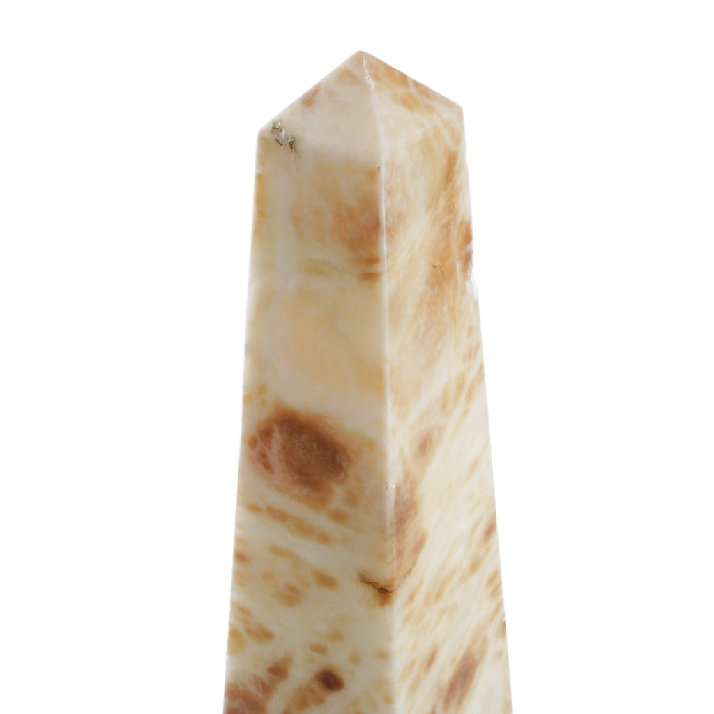 Cream and Brown Obelisk with Black Base