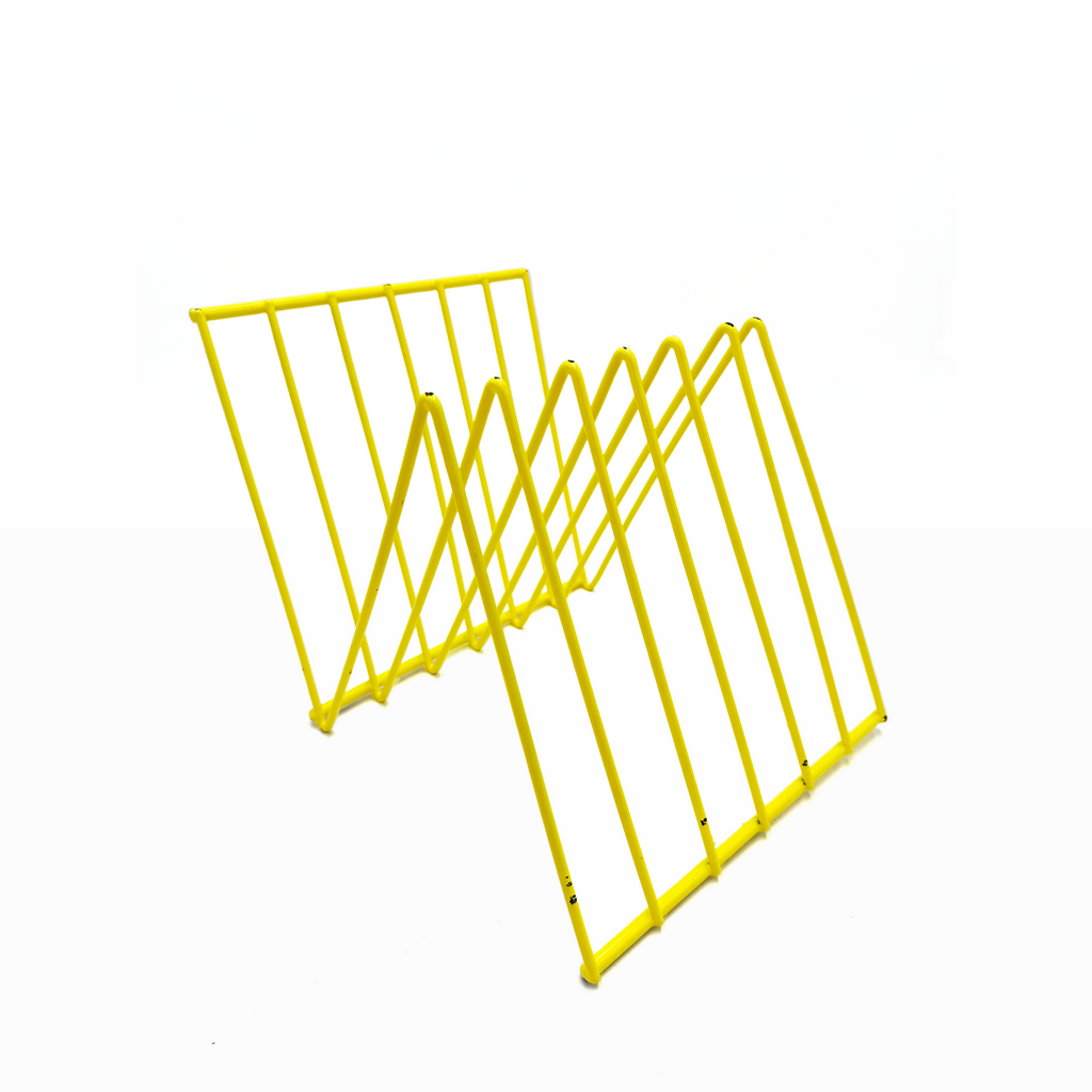 Bright Yellow Metal Wire Magazine File Organizer