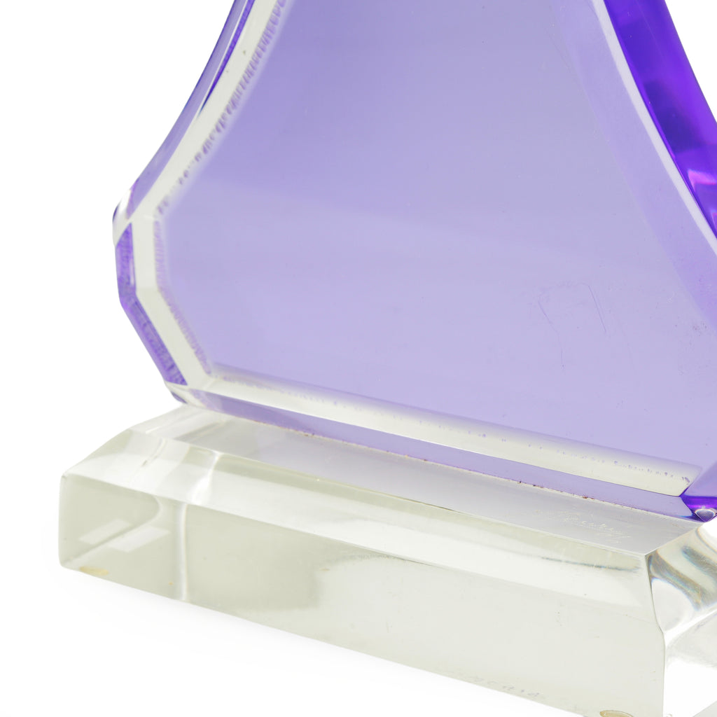 Purple and Clear Faceted Acrylic Sculpture