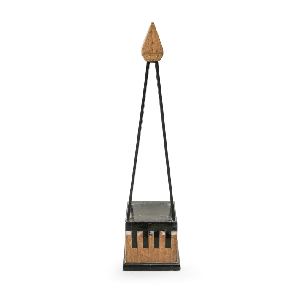 Black and Brown Obelisk Decorative Sculpture