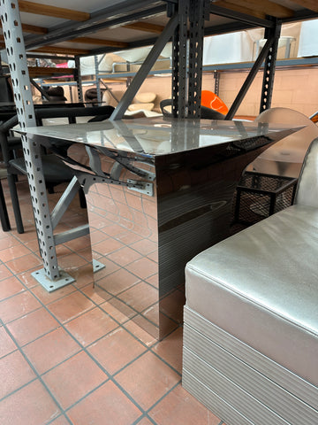 Sleek Mirrored Polished Steel Console Table