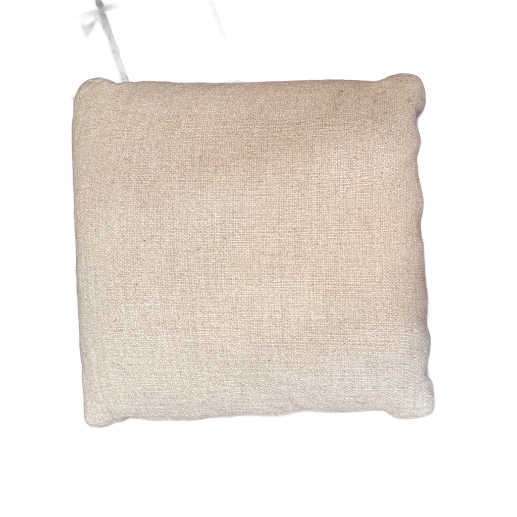 Beige Linen Throw Pillow