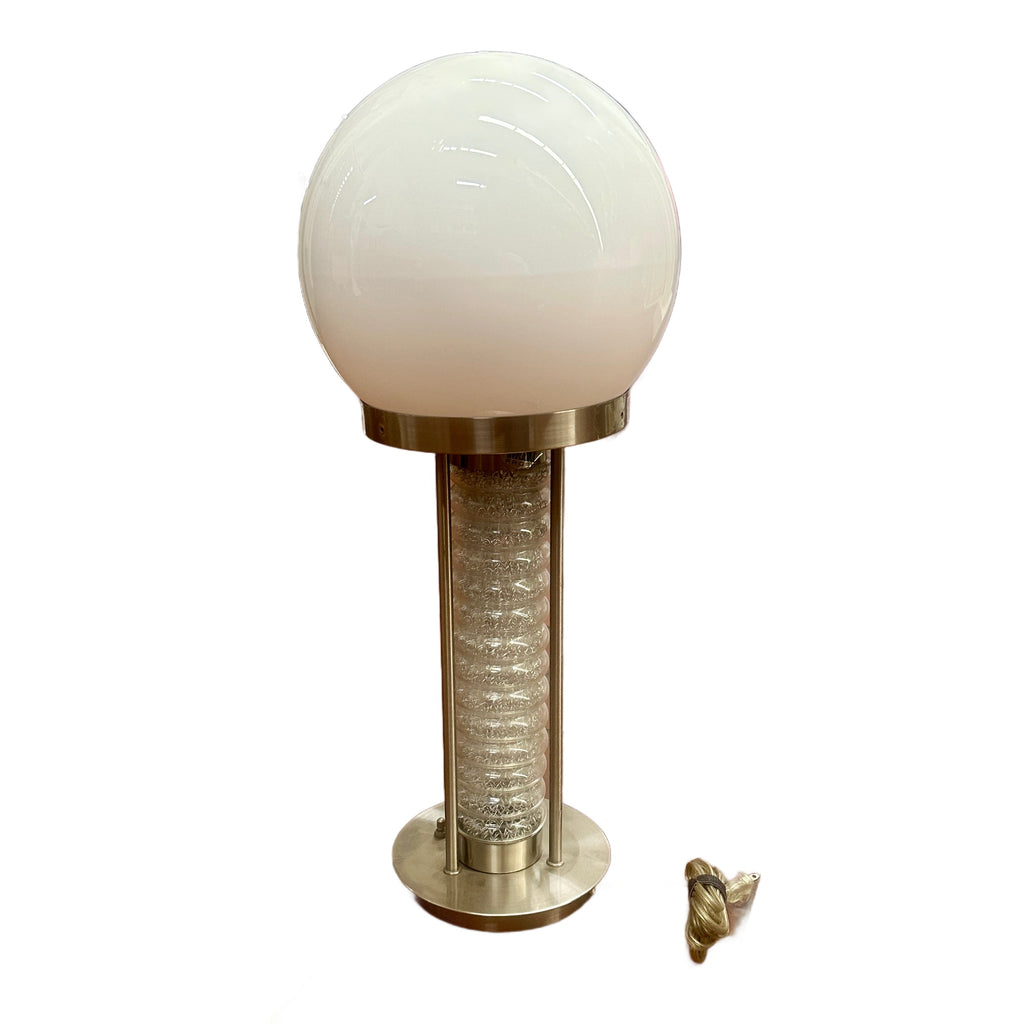 Coil Metal and Orb Table Lamp