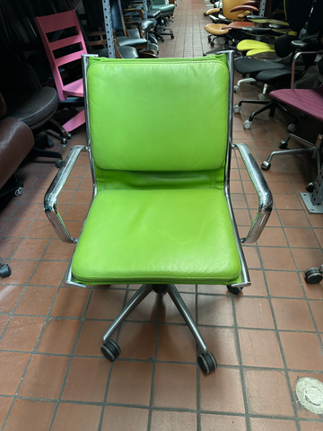 Lime Green Chrome Office Swivel Chair