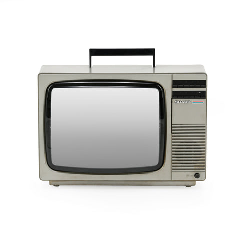 Sharp 1980s Portable CRT Television with Handle
