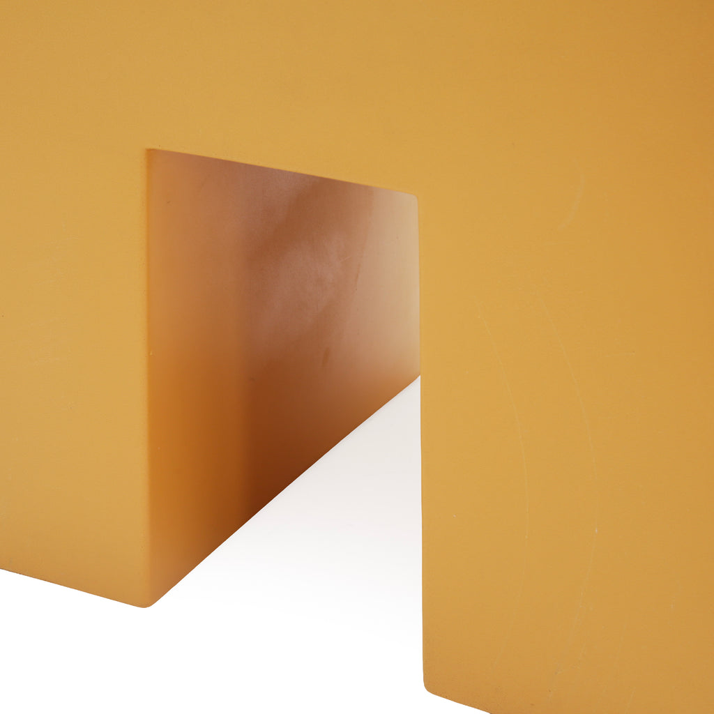 Yellow & Orange Minimalist Geometric Block Stool