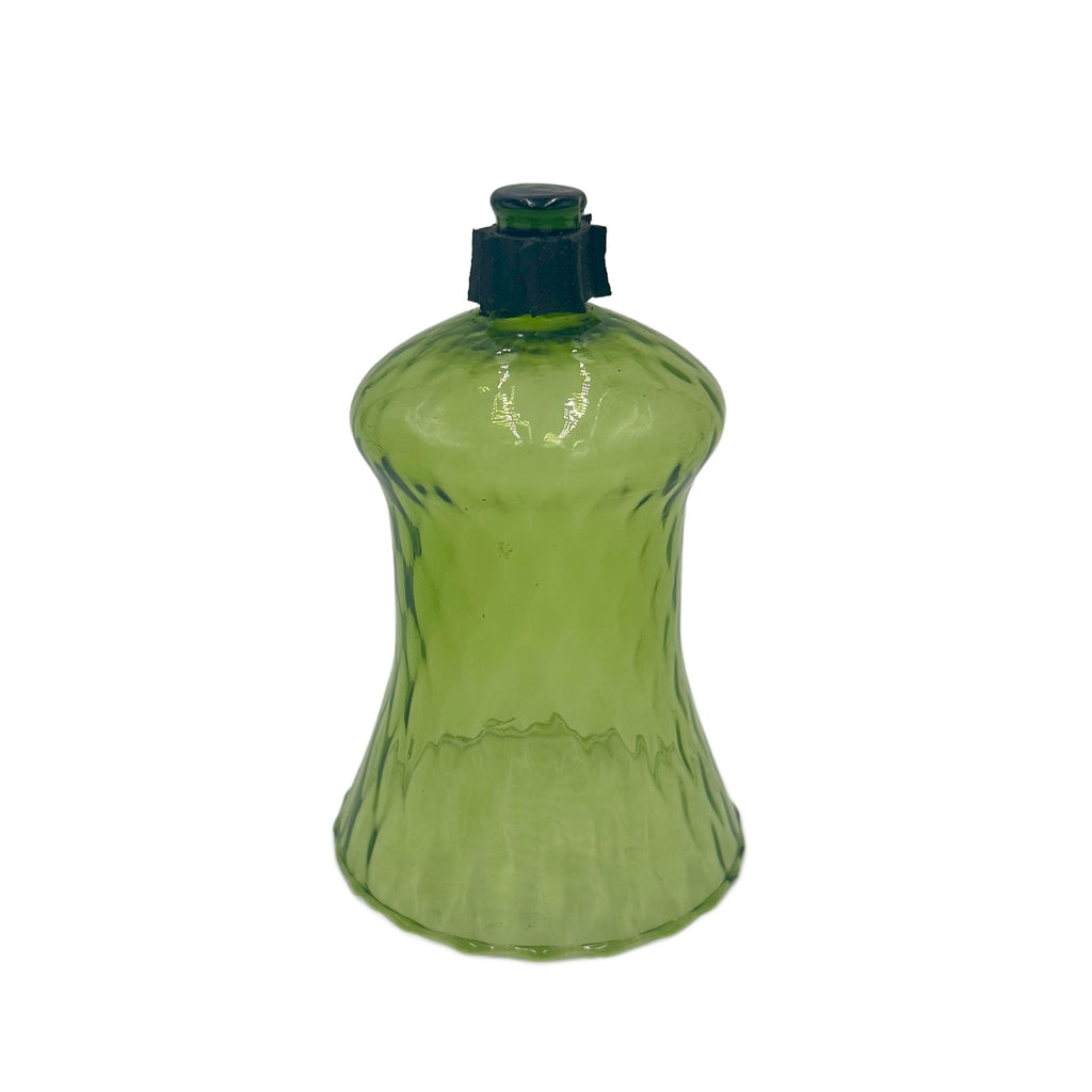 Olive Green Textured Glass Taper Candle Holder