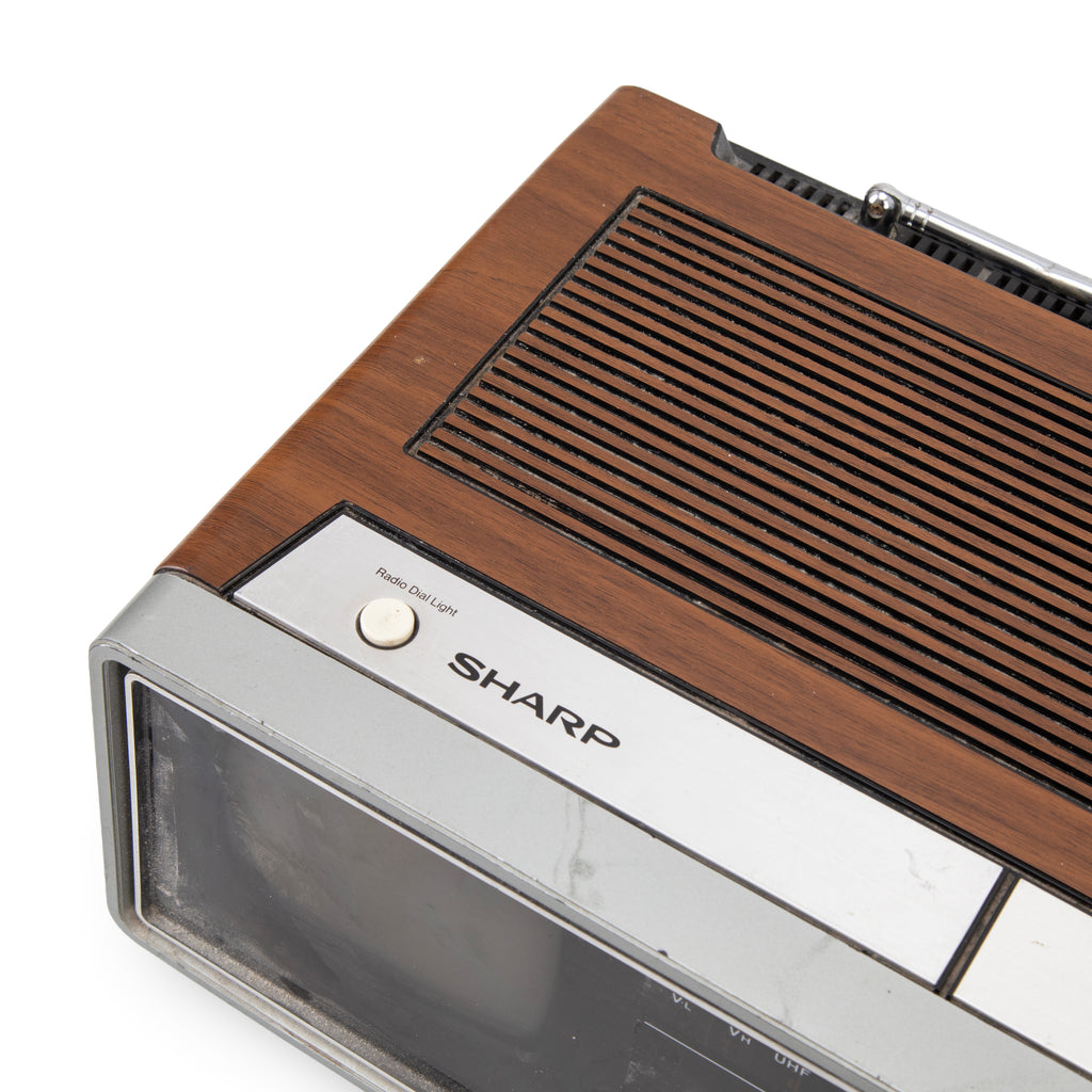 Brown Wood Grain TV Radio / Clock