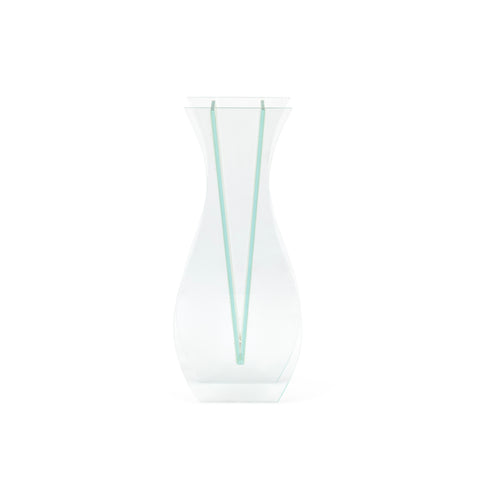 Clear Multi-Panel Curved Decorative Vase