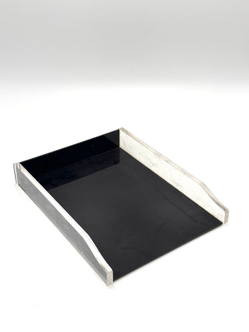 Black and Clear Acrylic Stackable Paper Tray