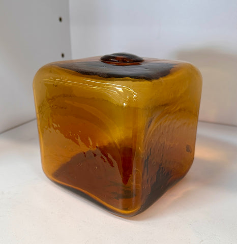 Vintage Amber Glass Cube